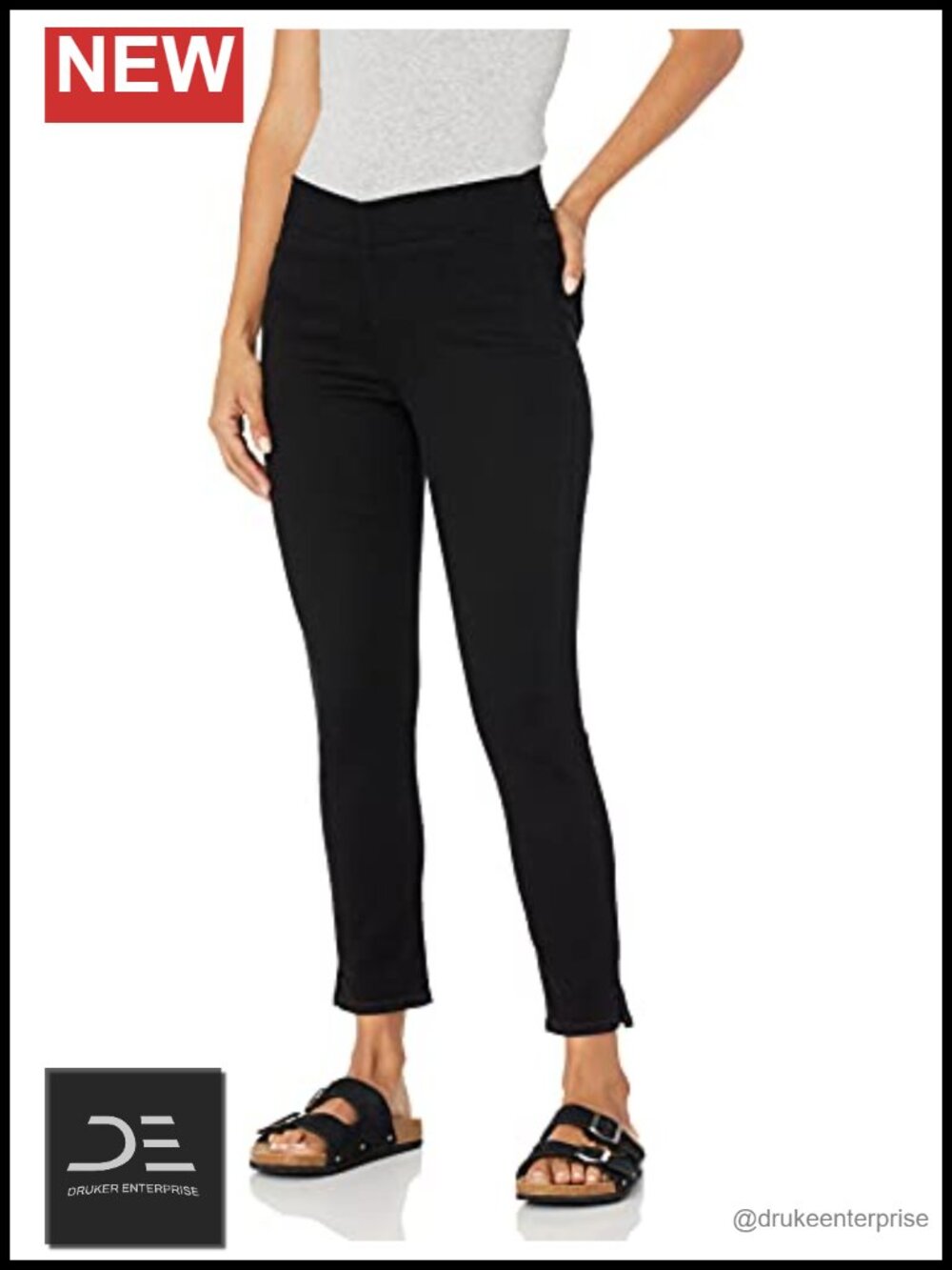 NYDJ Petite Skinny Ankle Pull-On Jeans with Side Slits, Lift Tuck Technology